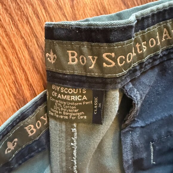 Boy Scouts of America Convertible Pants Men Size 36 Cargo Green Uniform - Picture 2 of 4
